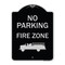 Signmission Designer Series-No Parking Fire Zone With Graphic Black & Silver, 24" x 18", BS-1824-9818 A-DES-BS-1824-9818 - alternate 1